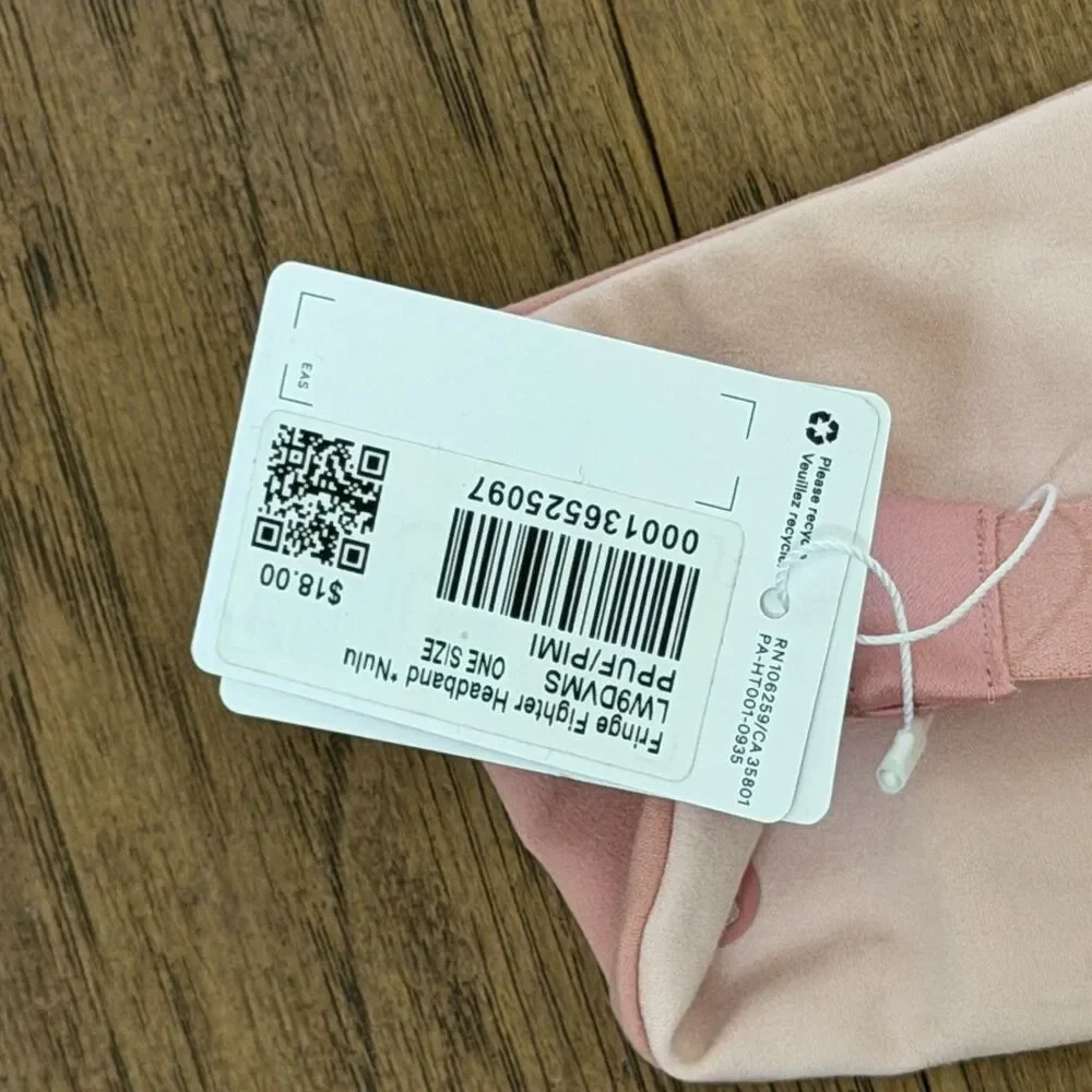 Lululemon Fringe Fighter Headband Women's One Size Pink Headband NWT